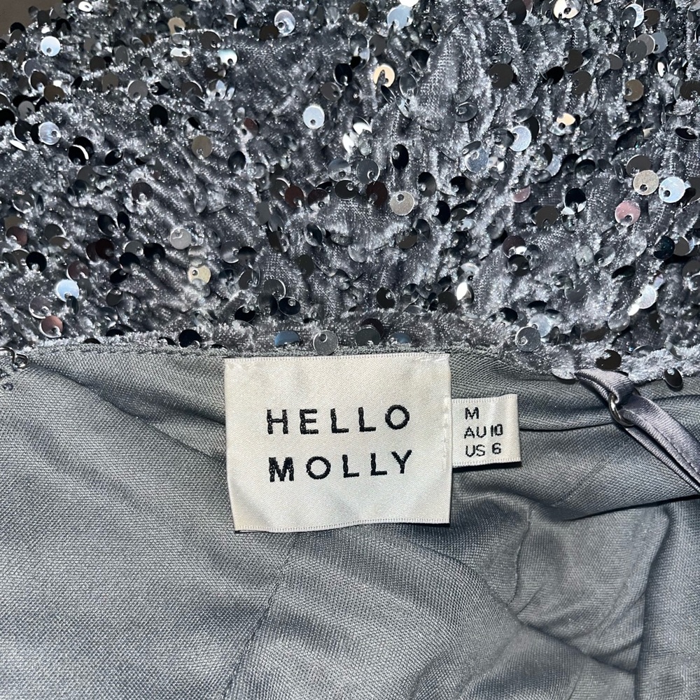 Hello Molly Silver Sequin Halter Mini Dress - Picture 4 of 6